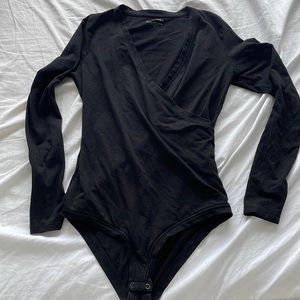 Black Cotton Bodysuit